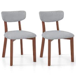 Upholstered Dining Chairs Grey Fabric Parsons Chair Set of 2