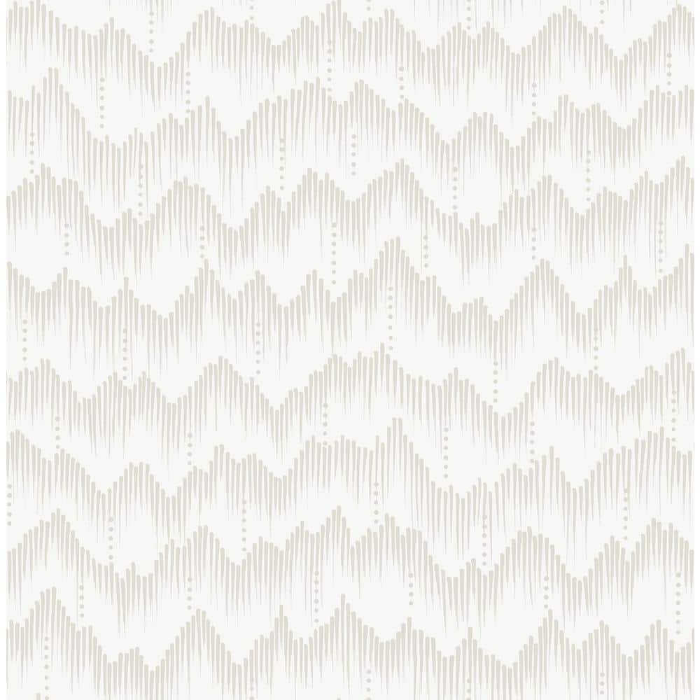 SCOTT LIVING Holmby White Bone Metallic Brushstroke Zigzag Non-Pasted  Non-Woven Paper Wallpaper 4034-26778 - The Home Depot