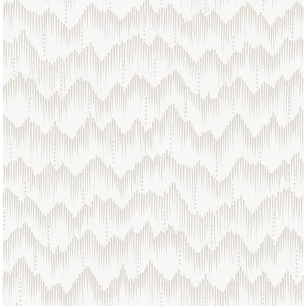 SCOTT LIVING Holmby White Bone Brushstroke Zigzag Wallpaper Sample
