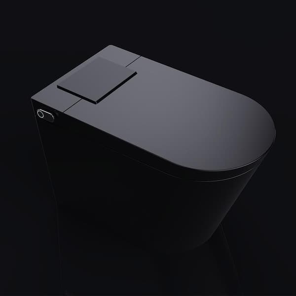 MUC-D Elongated Smart Bidet Toilet in Black with Heated Seat ,Auto Open/Close, Auto Flush, Bidet Wash, Night Light