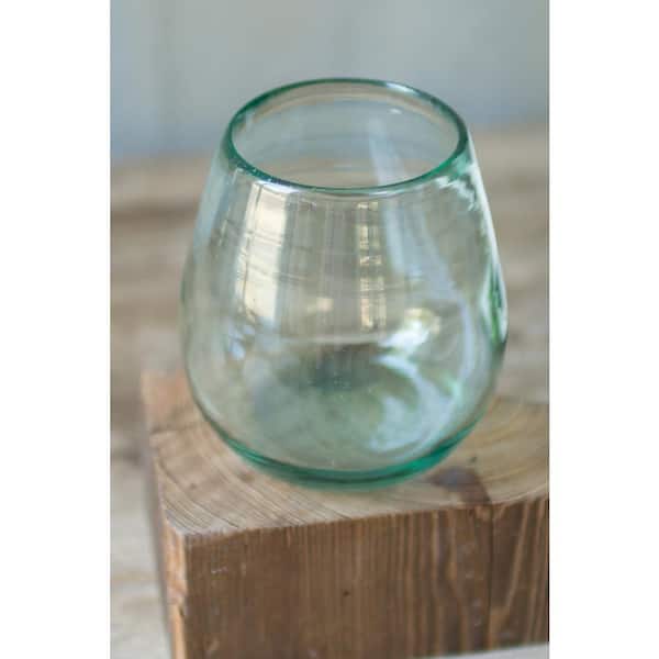 Hand Blown Mexican Stemless Wine Glasses - Set of 6 Glasses with