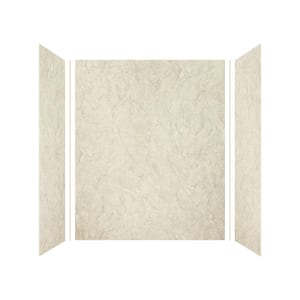 Expressions 36 in. x 60 in. x 72 in. 3-Piece Easy Up Adhesive Alcove Shower Wall Surround in Sea Fog