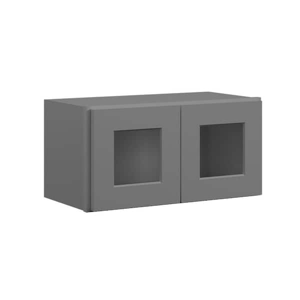 24 in. W x 12 in. D x 12 in. H in Shaker Grey Plywood Ready to Assemble Wall Cabinets without Glass