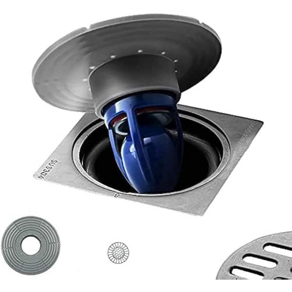 1-Piece Floor Drain Core with Magnetic Backflow Prevention & Rapid Drainage, Removable Design in Blue