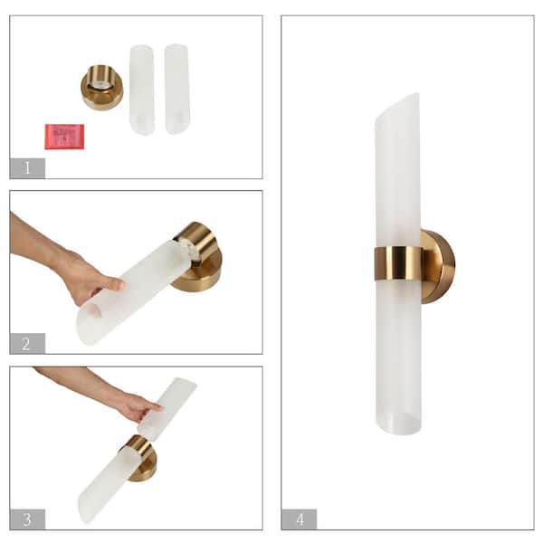 Uolfin 21.3 in. H 1-Light Mid-Century Modern Brass Gold Dry