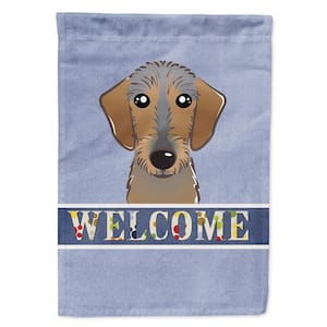 28 in. x 40 in. Polyester Wirehaired Dachshund Welcome Flag Canvas House Size 2-Sided Heavyweight