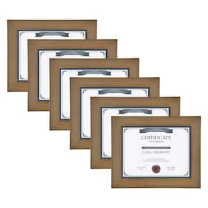 Museum 8.5. in in. x 11 in. Rustic Brown Wood Picture Frame (Set of 4)