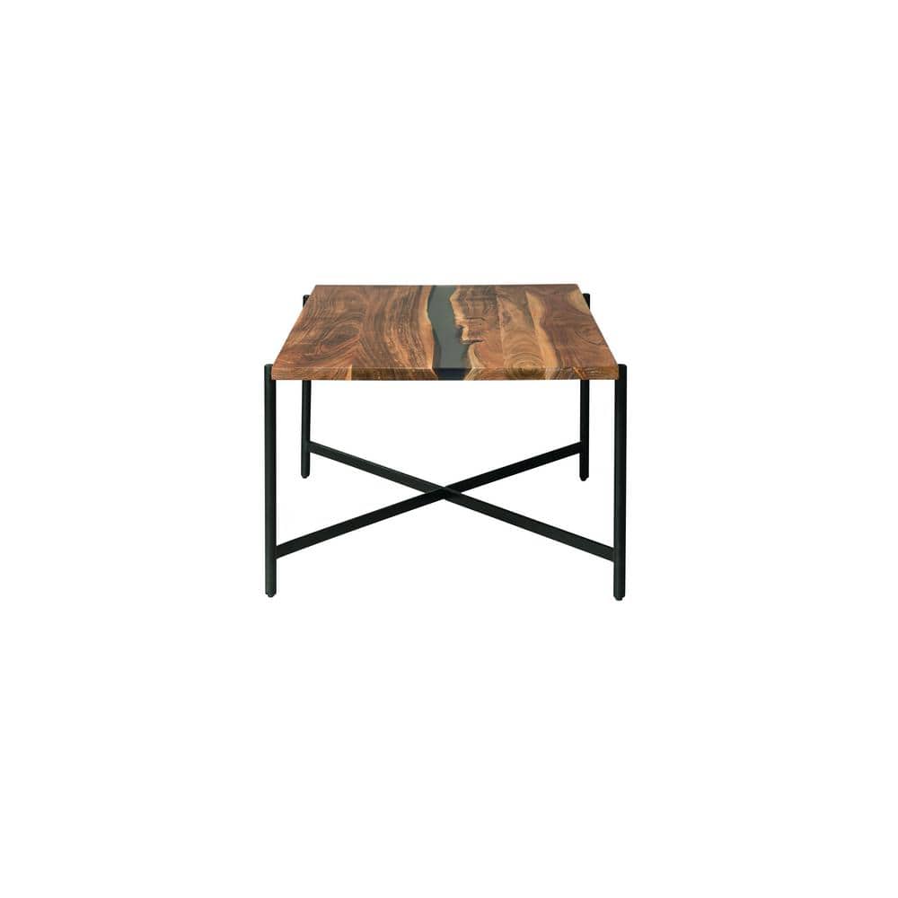 Rivers Edge 36" Acacia Wood and Acrylic Coffee Table
