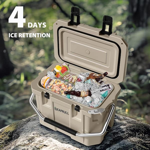 Hooure 21 in. 30-Quart Cooler with Wheels, Warming Drawer, Leak