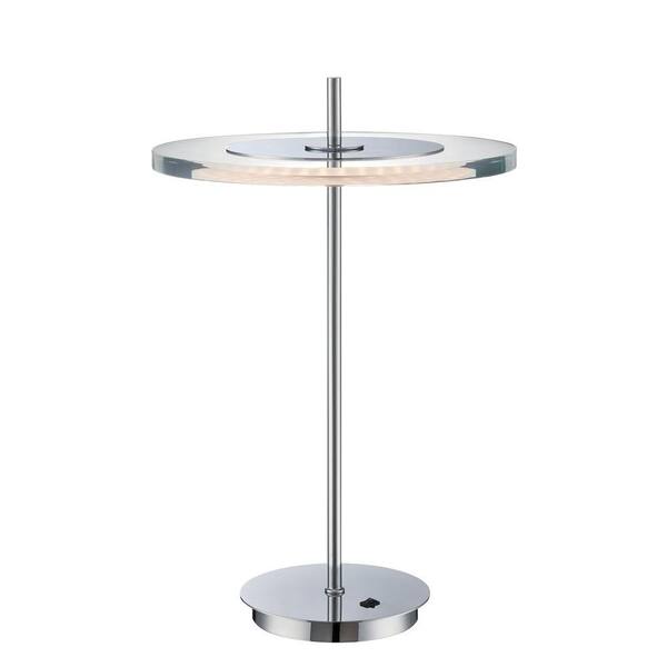 Illumine 18 in. Chrome Table Lamp with Clear Acrylic
