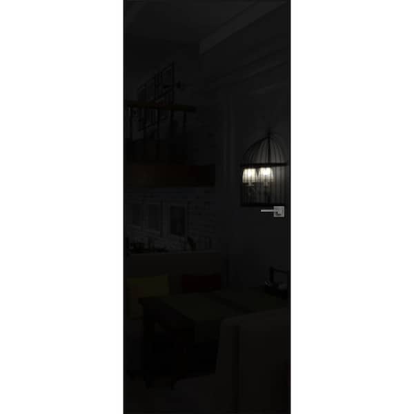 Sartodoors 36 in. x 96 in. Unassembled Left-Hand/Inswing Solid Core Black Flush Mount Hidden Door with Silver Hinge Finish