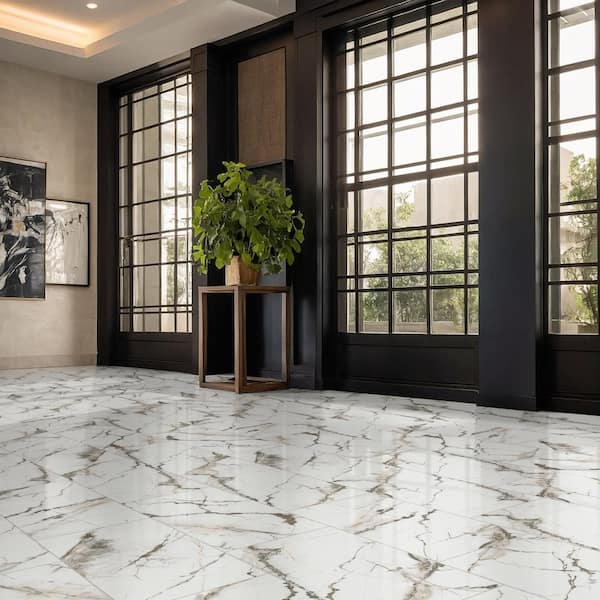 Avalon 12 in. x 24 in. Matte Porcelain Marble Look Floor and Wall Tile (16 sq. ft./Case) Avalon 12 in. x 24 in. Matte Porcelain Marble Look Floor and Wall Tile (16 sq. ft./Case)