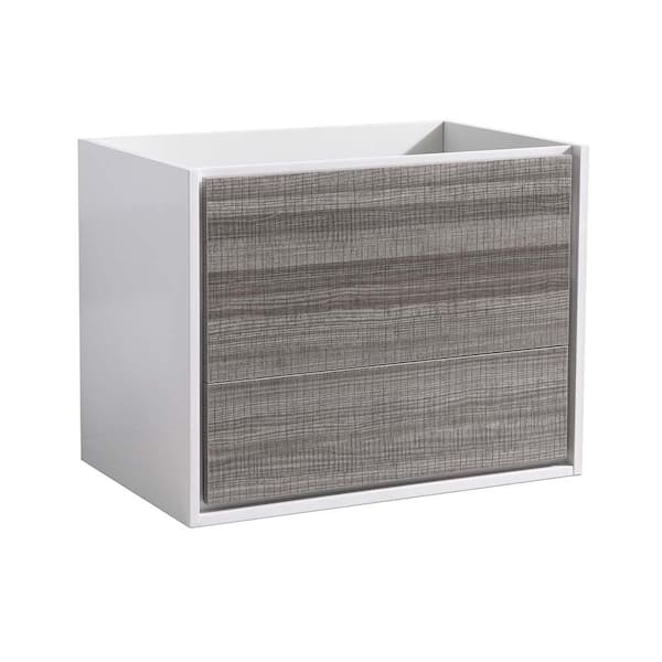 Fresca Catania 30 in. Modern Wall Hung Bath Vanity Cabinet Only in Glossy Ash Gray