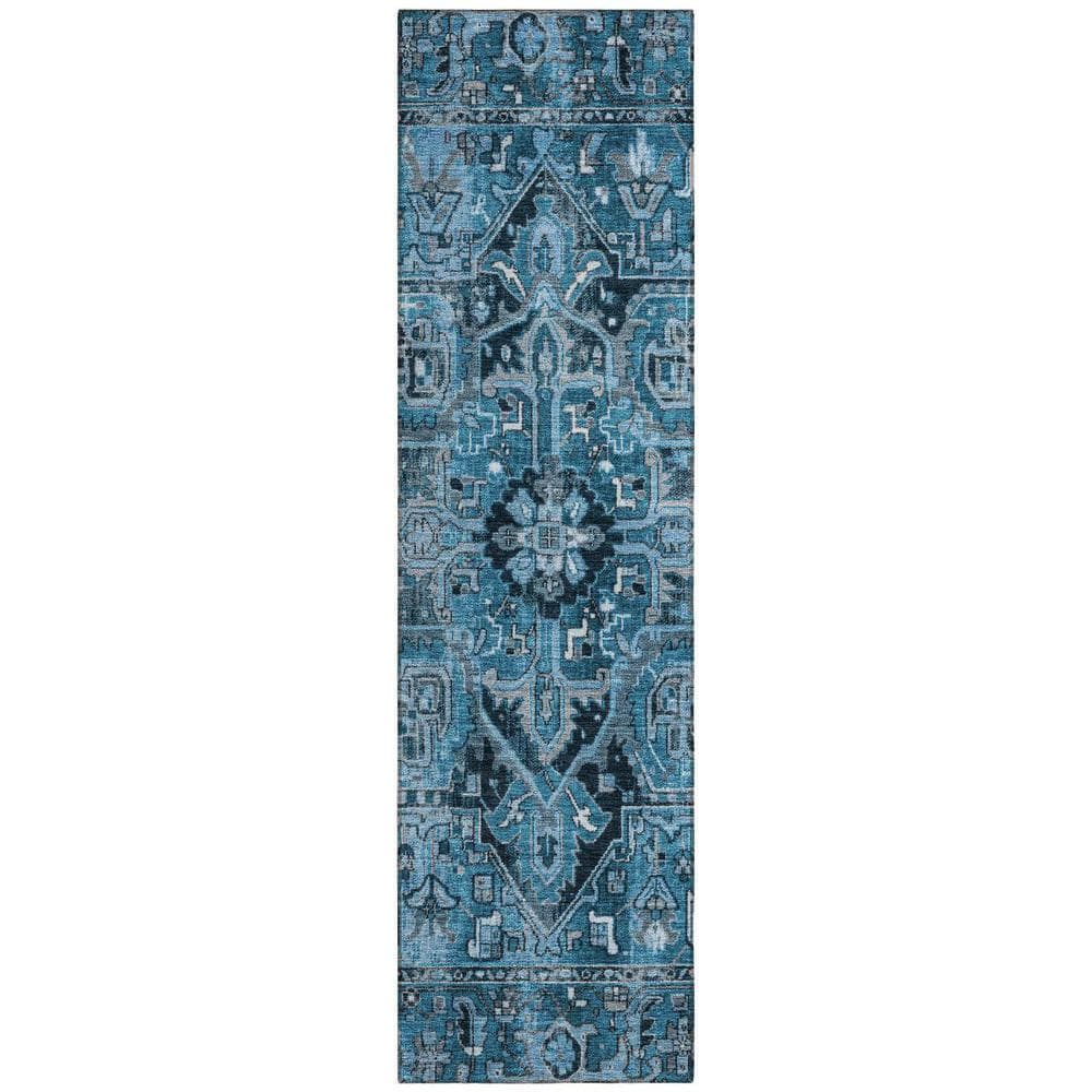 Denim and Gray 2 ft. x 8 ft. Woven Oriental Runner Indoor/Outdoor Area Rug price history on PriceWatchPro