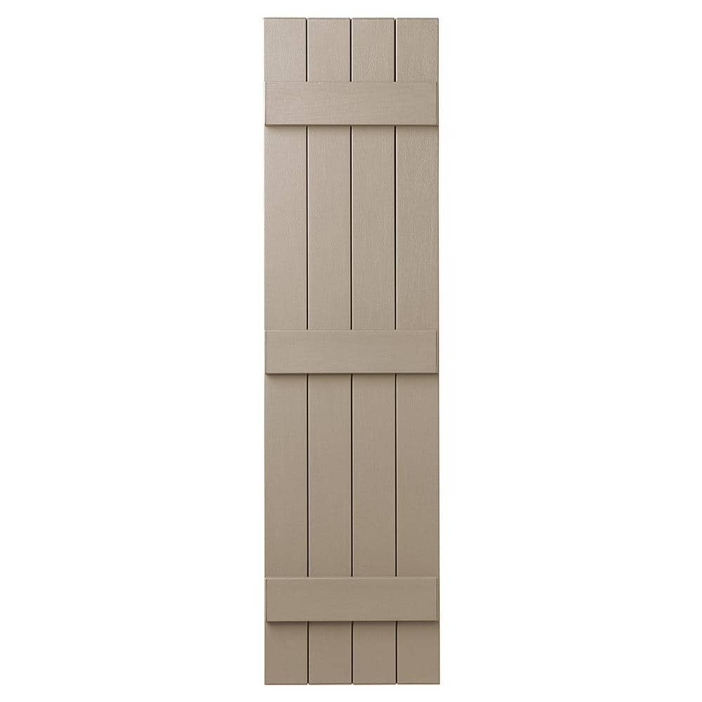 15 in. x 63 in. Polypropylene 4-Board Closed Board and Batten Shutters Pair in Pebblestone Clay price history on PriceWatchPro