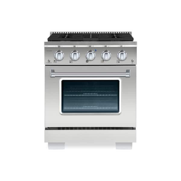 Hallman BOLD 30" 4.2 Cu. Ft. 4 Burner Freestanding All Gas Range with Gas Stove and Gas Oven in Stainless steel