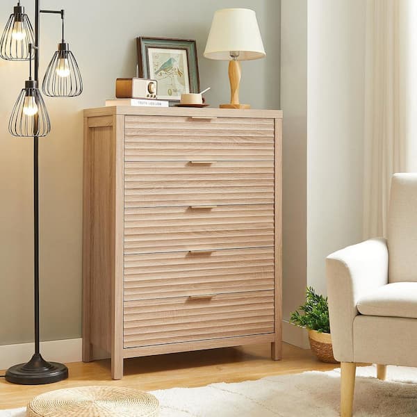 Warm Beige 5 drawer 31.5 in. Wide Chest of Drawers