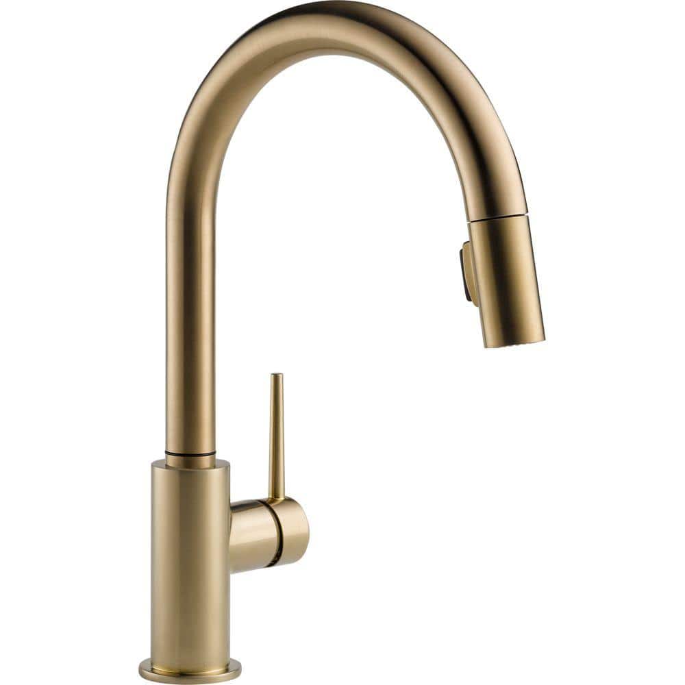 Delta Trinsic Single-Handle Pull-Down Sprayer Kitchen Faucet with MagnaTite Docking in Champagne Bronze -  9159-CZ-DST