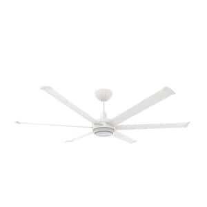 es6 72 in. Indoor White Smart Ceiling Fan with LED Light Kit Chromatic Uplight Motion Detection and Voice Control
