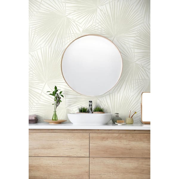 Sea Salt Aruba Palm Vinyl Peel and Stick Wallpaper Roll 40.5 sq. ft.