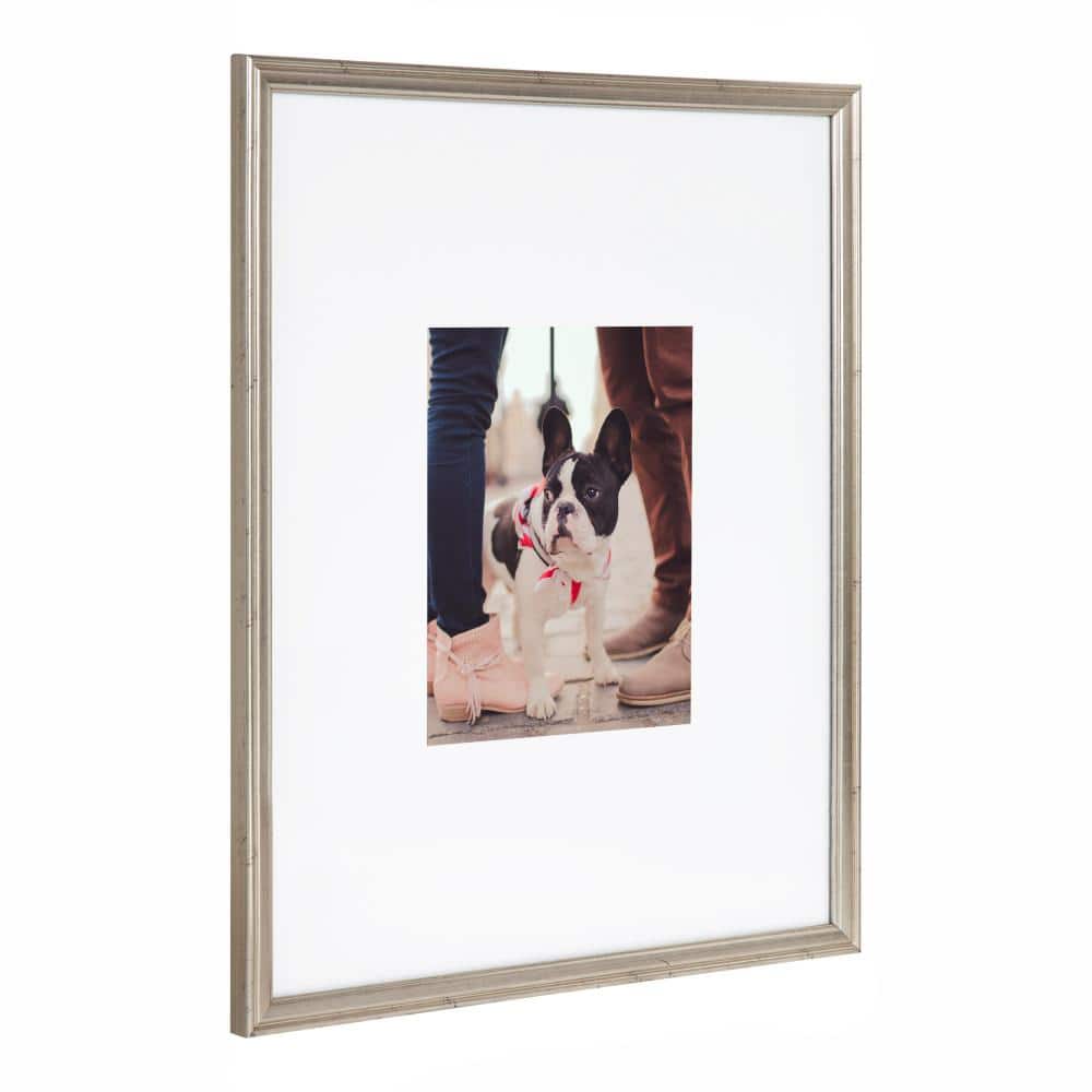 Elegant Silver Wall Picture Frame Set, 16" x 20" Matted to 8" x 10"