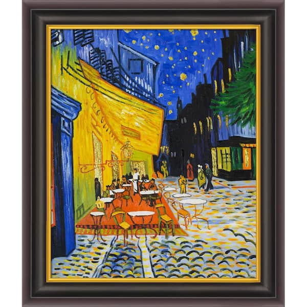 LA PASTICHE Cafe Terrace at Night (Luxury Line) by Vincent Van Gogh Opulent Framed Architecture Art Print 26 in. W. x 30 in.