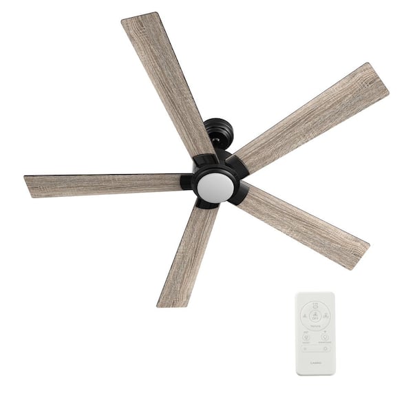 CARRO Aspen II 60 in. Dimmable LED Indoor/Outdoor Black Smart Ceiling Fan with Light and Remote, Works with Alexa/Google Home