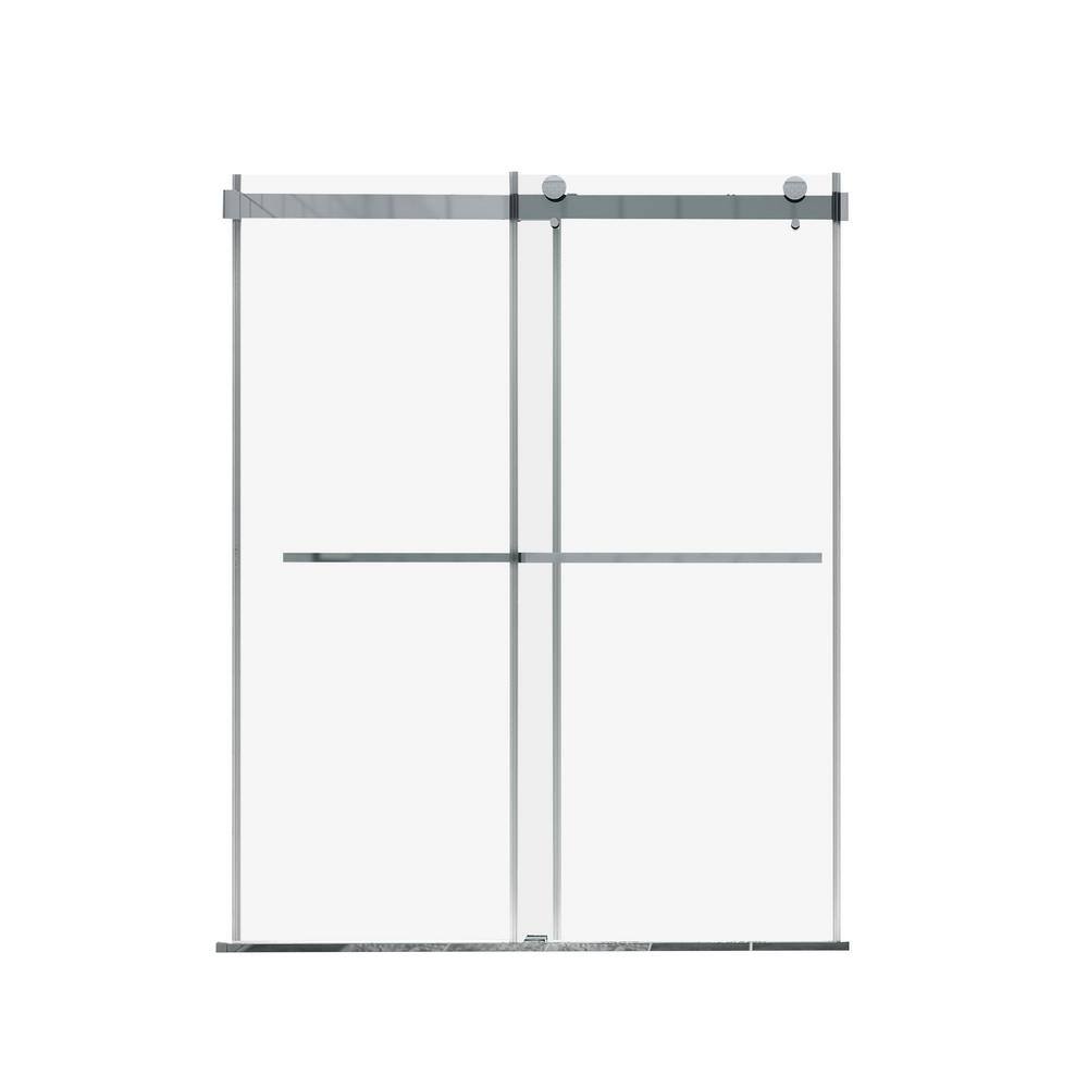 Flynama 56 to 60 in. W x 74 in. H Sliding Frameless Shower Door