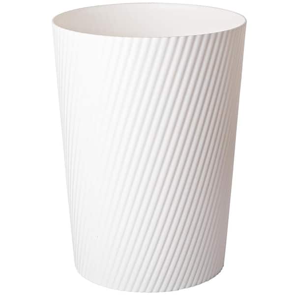 White Compact Plastic Trash Can for Bathroom,Kitchen,Office