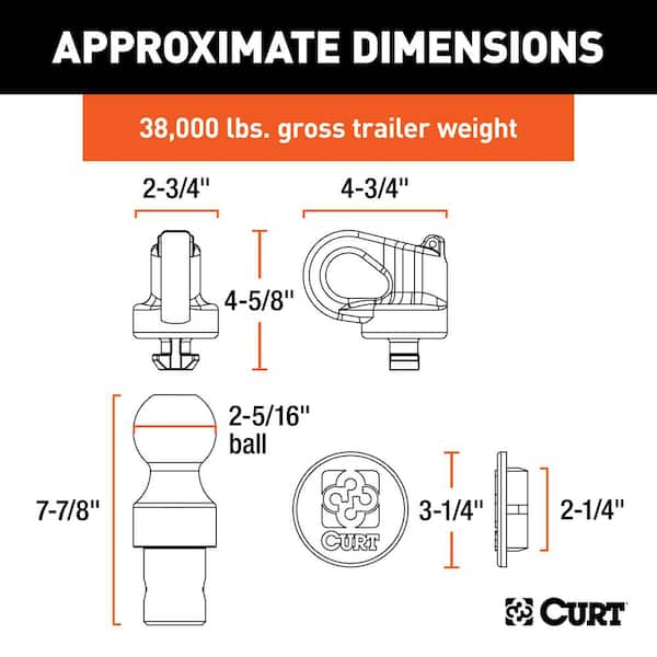 CURT OEM Puck System 2-5/16 in. Gooseneck Kit, Chevrolet, Ford