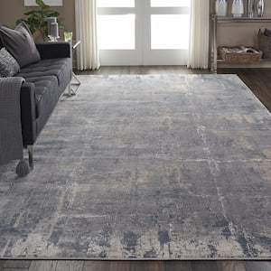 Rustic Textures Grey/Beige 8 ft. x 11 ft. Abstract Contemporary Area Rug