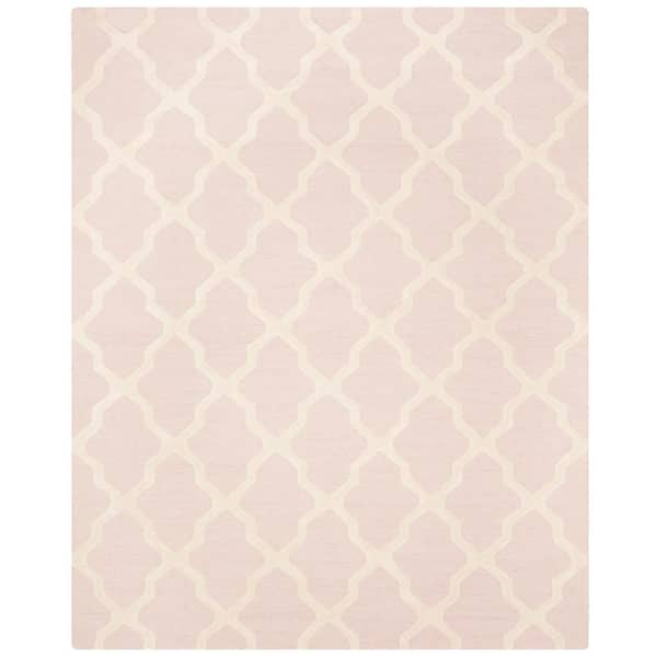 SAFAVIEH Cambridge Light Pink/Ivory 9 ft. x 12 ft. Geometric Trellis Area Rug