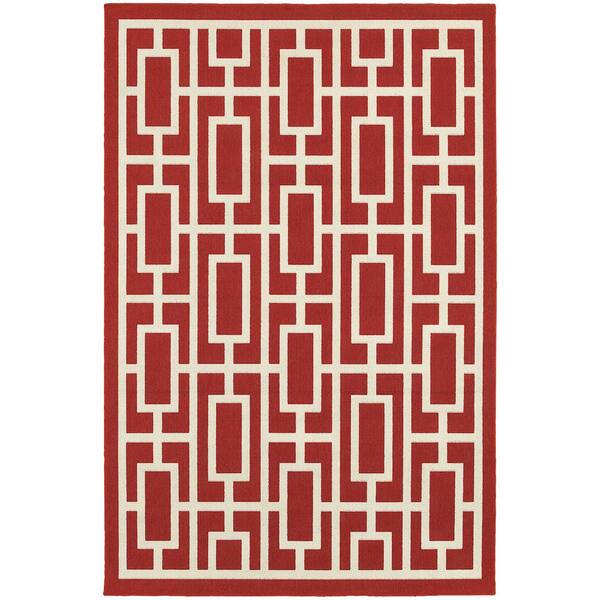 Portal Red 4 ft. x 6 ft. Indoor/Outdoor Patio Area Rug