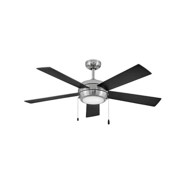 CROFT 52 in. Indoor Integrated LED Brushed Nickel Ceiling Fan Pull Chain