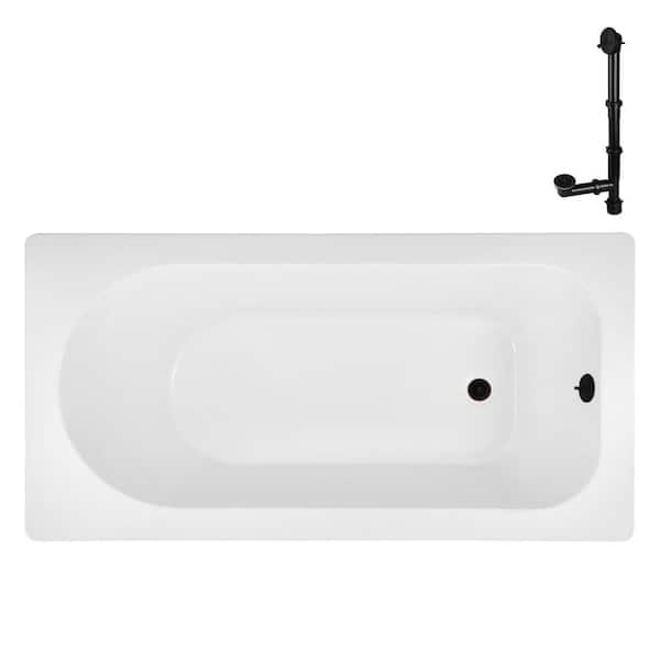 Streamline 72 in. x 36 in. Rectangular Acrylic Soaking Drop-In Bathtub, with Reversible Drain in Oil Rubbed Bronze