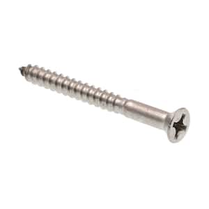 #10 x 2-1/2 in. Solid Brass Phillips Drive Flat Head Wood Screws (20-Pack)