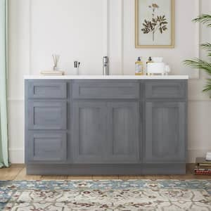 54 in. W x 21 in. D x 32.5 in. H Bath Vanity Cabinet without Top in Silver