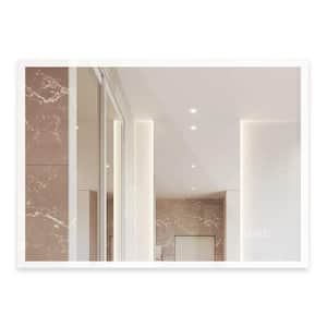 32 in. W x 24 in. H Frameless Rectangular LED Light Bathroom Vanity Mirror