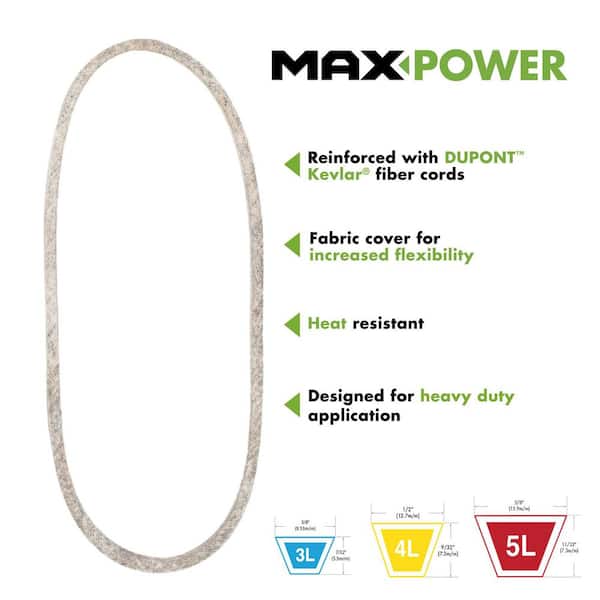MaxPower 3/8 in. x 25 in. Premium Belt Reinforced with Kevlar
