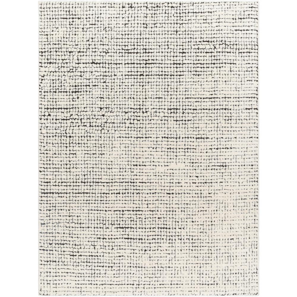 Freud FEU-2305 Black Modern Mosaic 7  x 9  Area Rug
