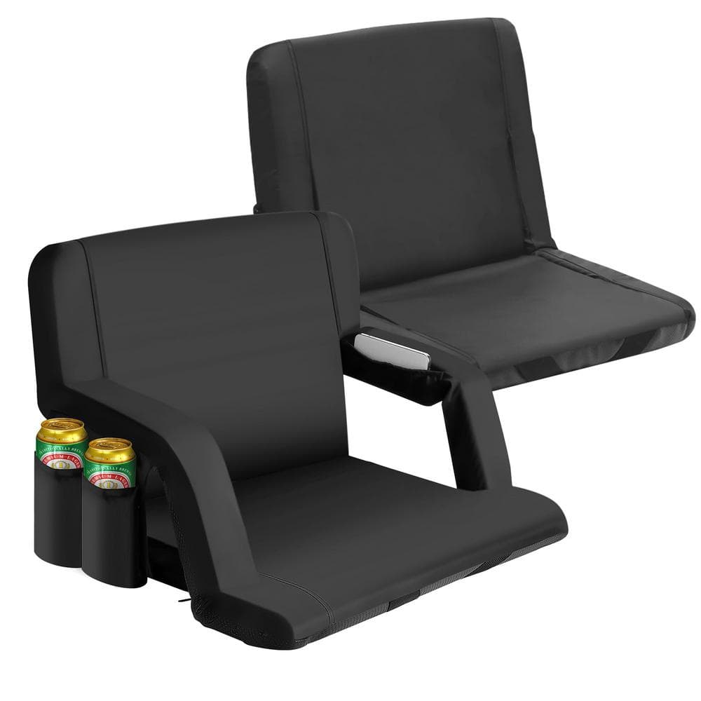 20 in. Portable Reclining Stadium Seat Chairs for Bleachers with Padded Bac