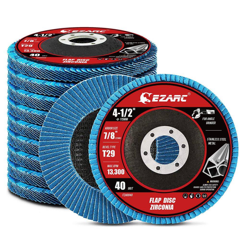 4-1/2 in. 40-Grit Zirconia Grinding and Polishing Flap Disc with Type 29 Conical Design for Angle Grinders (10-Pack) price history on PriceWatchPro
