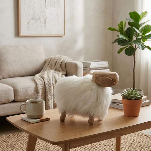 39 in. Ivory Ceramic Amphora Decorative Vase With Handles
