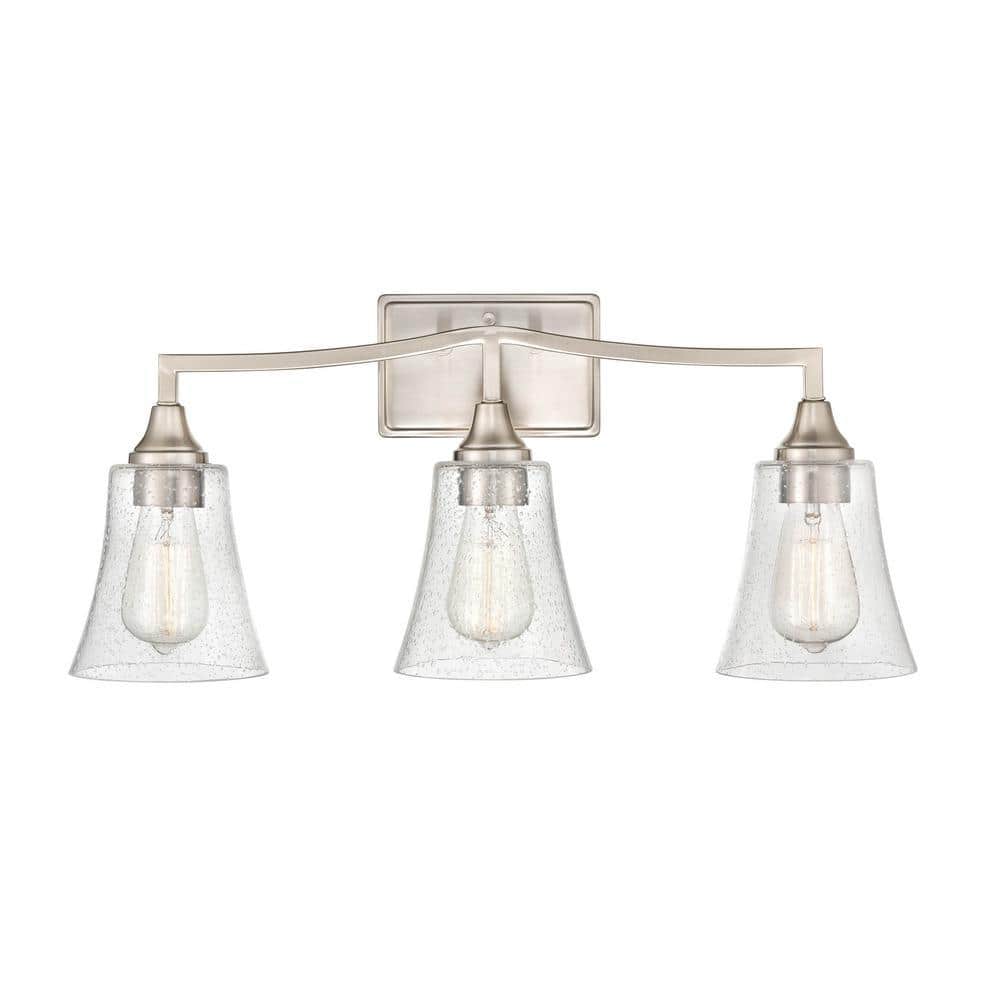 UPC 842639032577 product image for Caily 24 in. 3-Light Brushed Nickel Vanity Light with Clear Glass Shade | upcitemdb.com