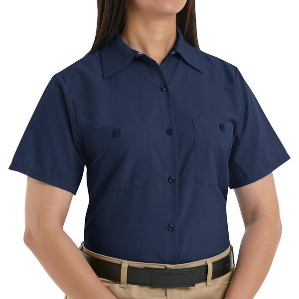 Red Kap Women's Size 3XL Navy Short-Sleeve Work Shirt SP23NV SS 