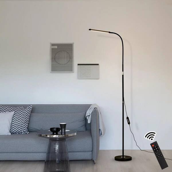 Genoci 72 in. Indoor Black Modern 1-Light Dimmable Adjustable LED