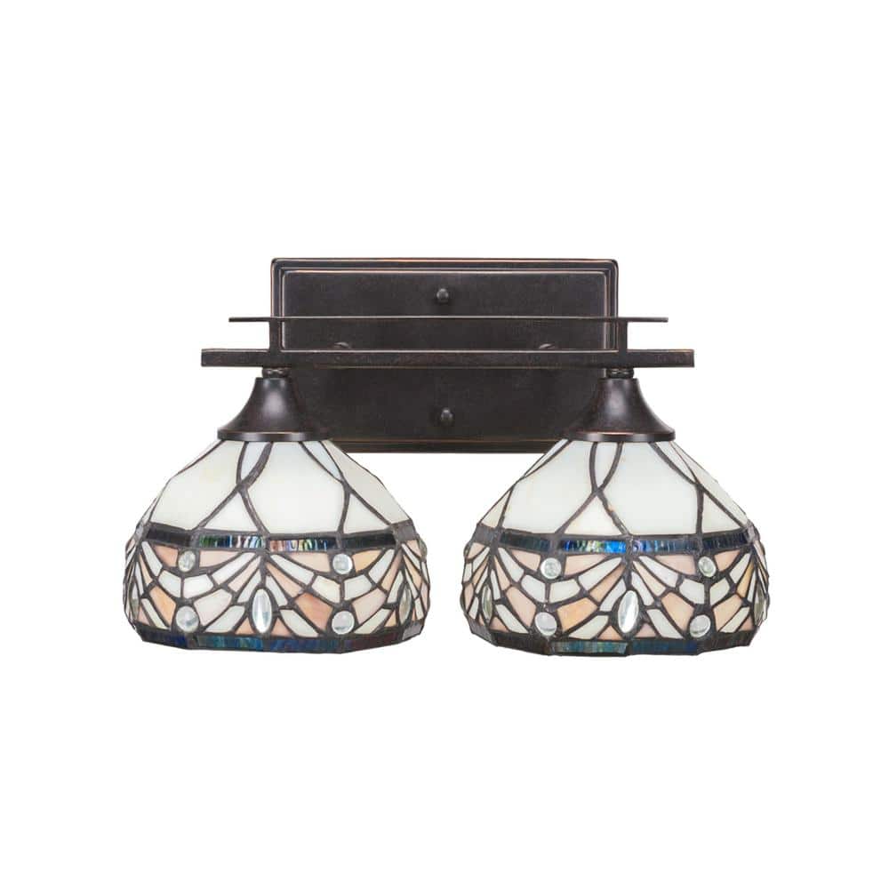 Ontario 14.25 in. 2-Light Dark Granite Vanity Light