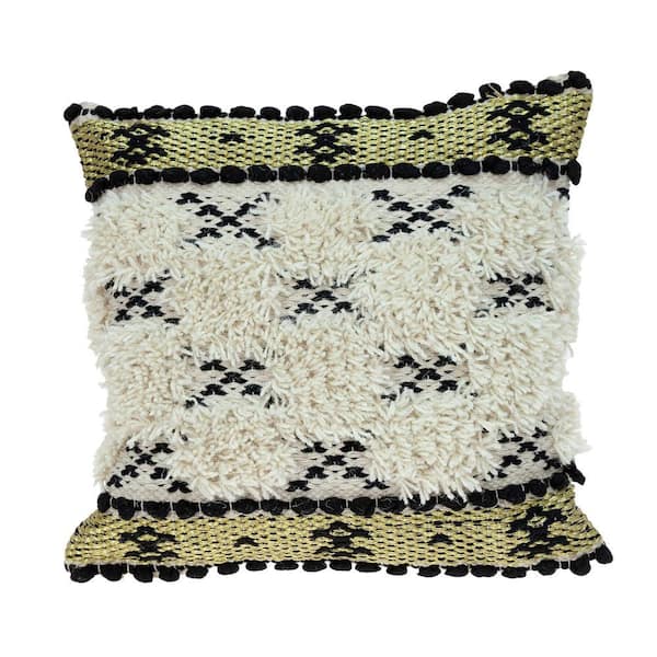 Leopold 18 X 18 Transitional Beige Throw Pillow