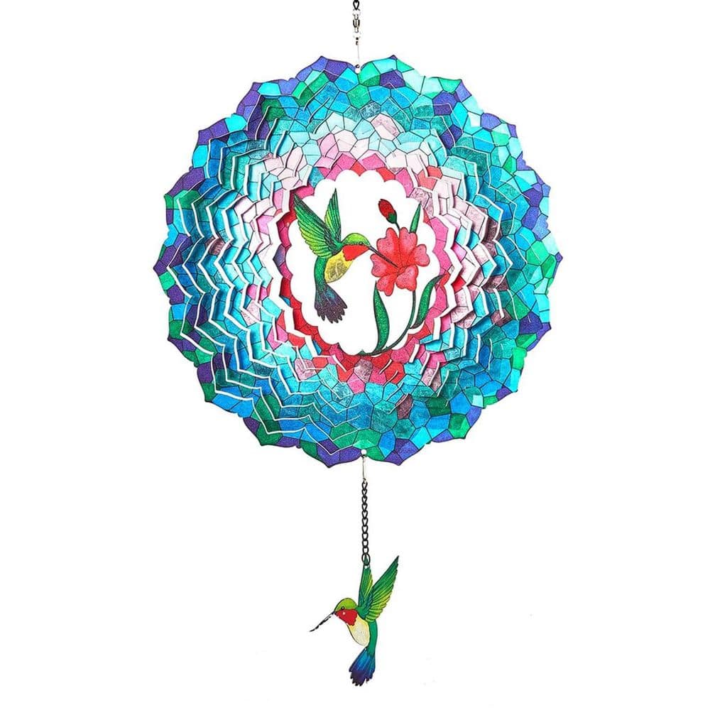 12 in. Hanging 3D Kinetic Hummingbird Wind Spinner Stainless Steel Indoor Outdoor Decor Laser Cut Art Garden Metal price history on PriceWatchPro