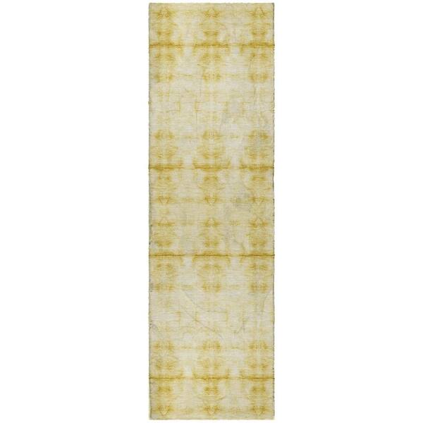 Dream Shag Premium Machine Washable Abstract ADS799 Wheat 2 ft. x 7 ft. Runner Rug